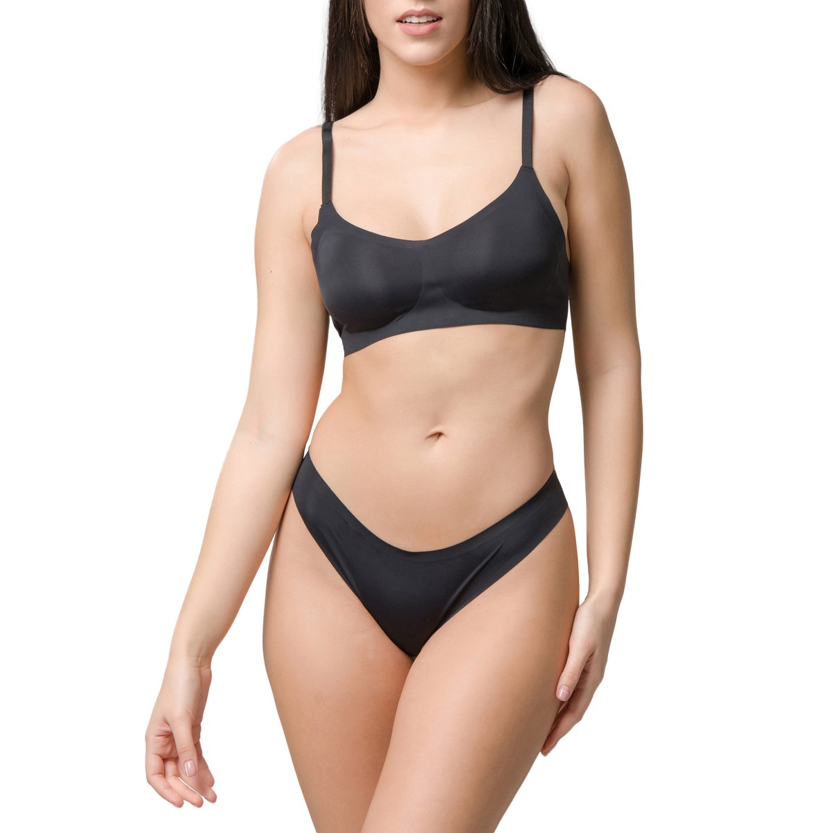 Soutien-gorge de sport sans armatures Every Wear noir, LUNA SPLENDIDA