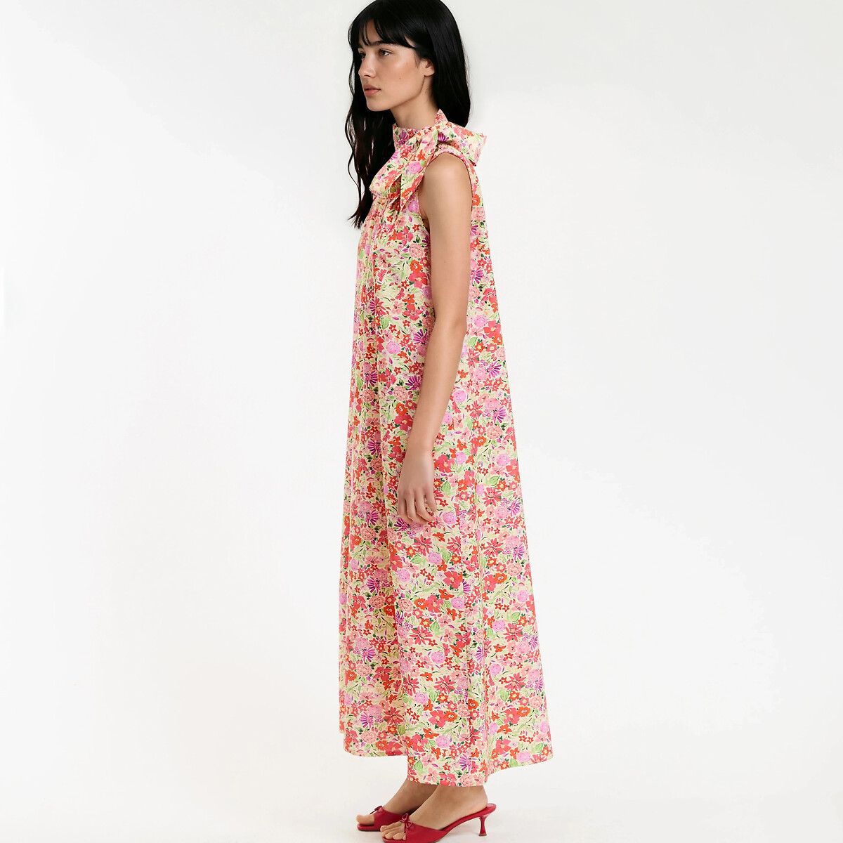 Floral Print Sleeveless Maxi Dress red floral print, LA REDOUTE COLLECTIONS