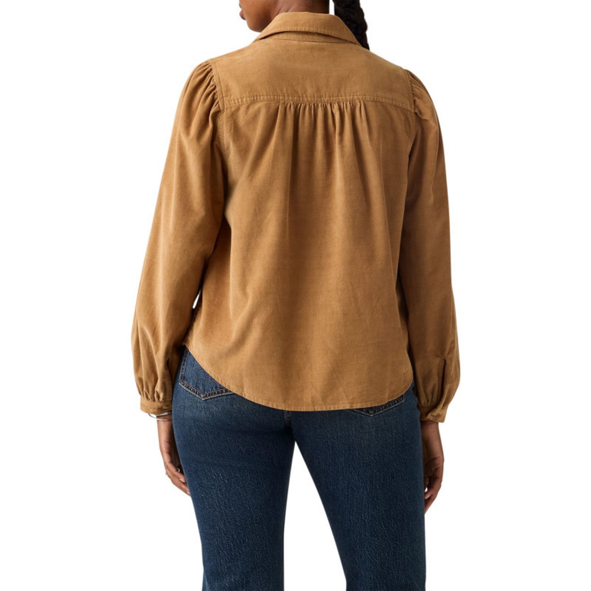 Chemisier en coton camel pourvu d'une coupe ample et d'un col à rabats camel, LEVI'S