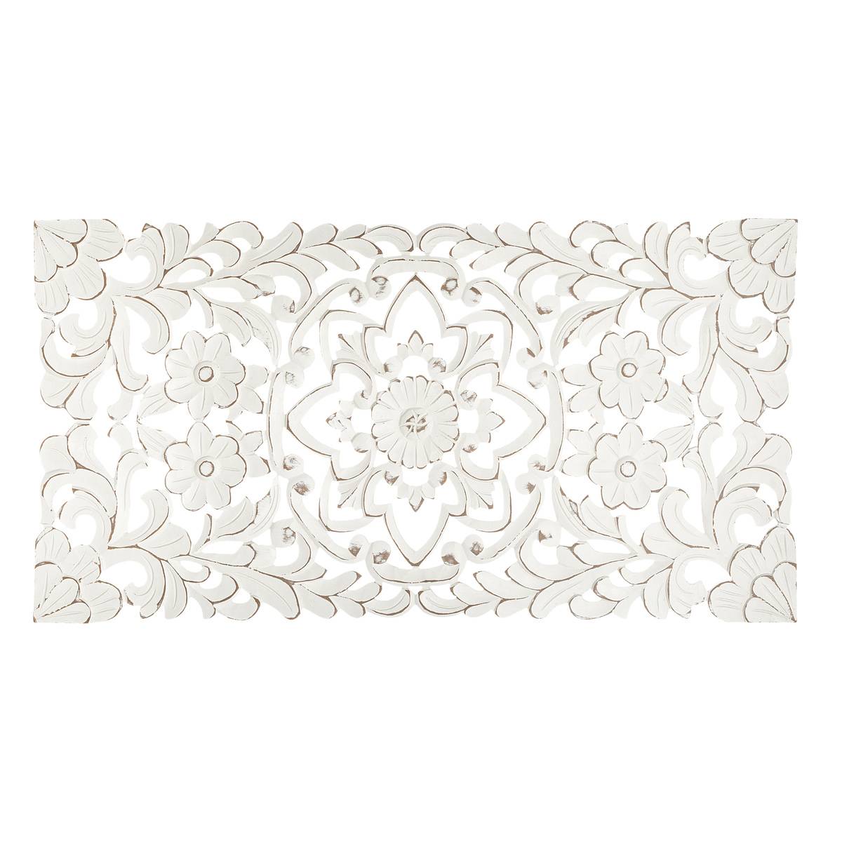 Décoration murale bois sculpté FANNY blanc chaud, ATMOSPHERA