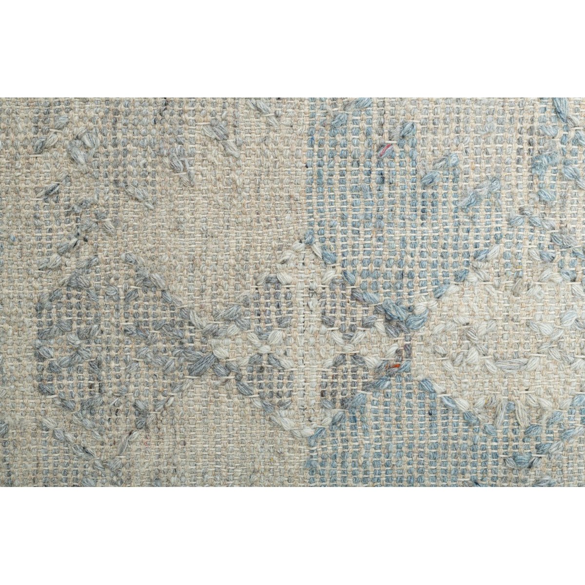 Tapis salon Zilch tissé main, laine et coton gris, THEKO