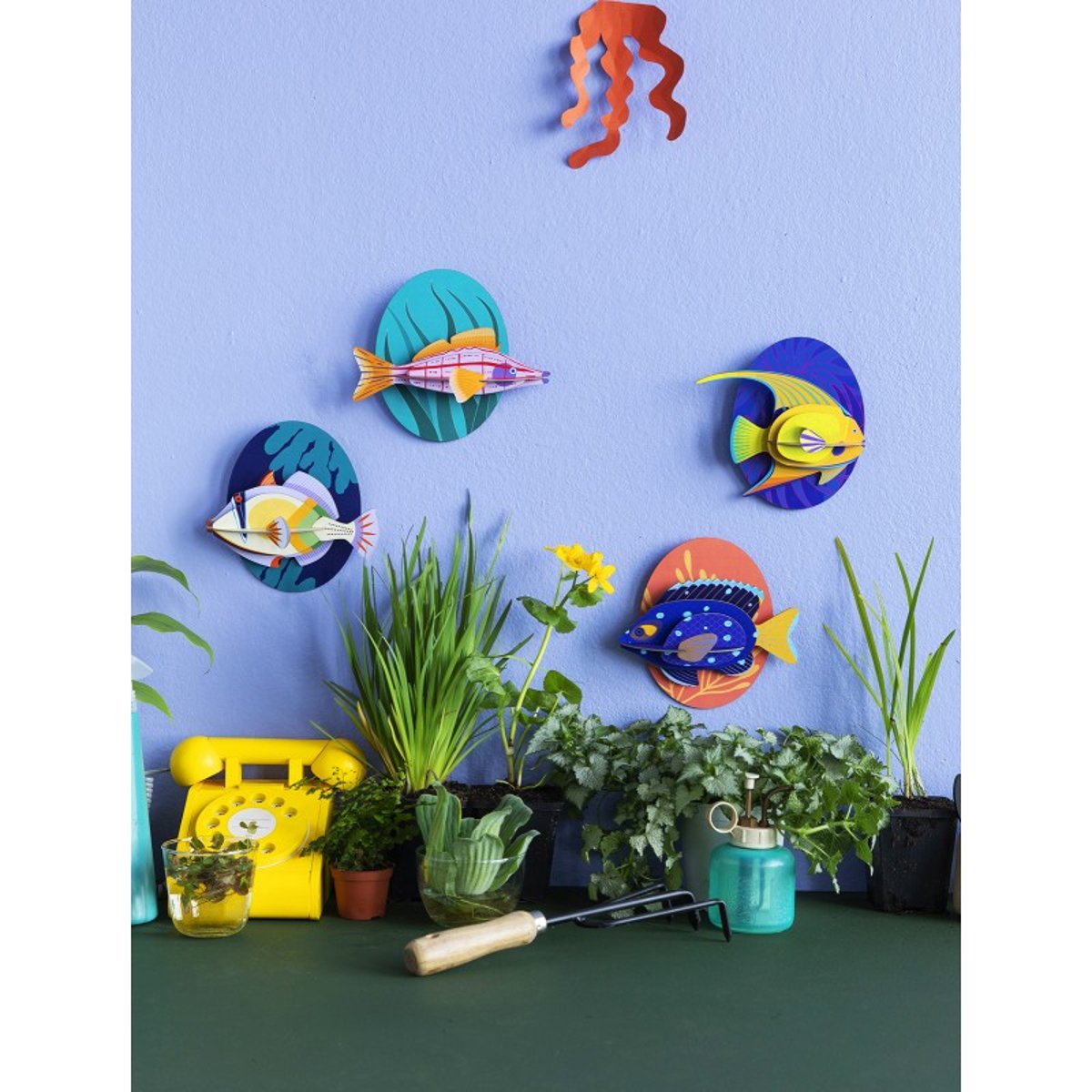 Décoration carton poisson faucon multicolore, STUDIO ROOF
