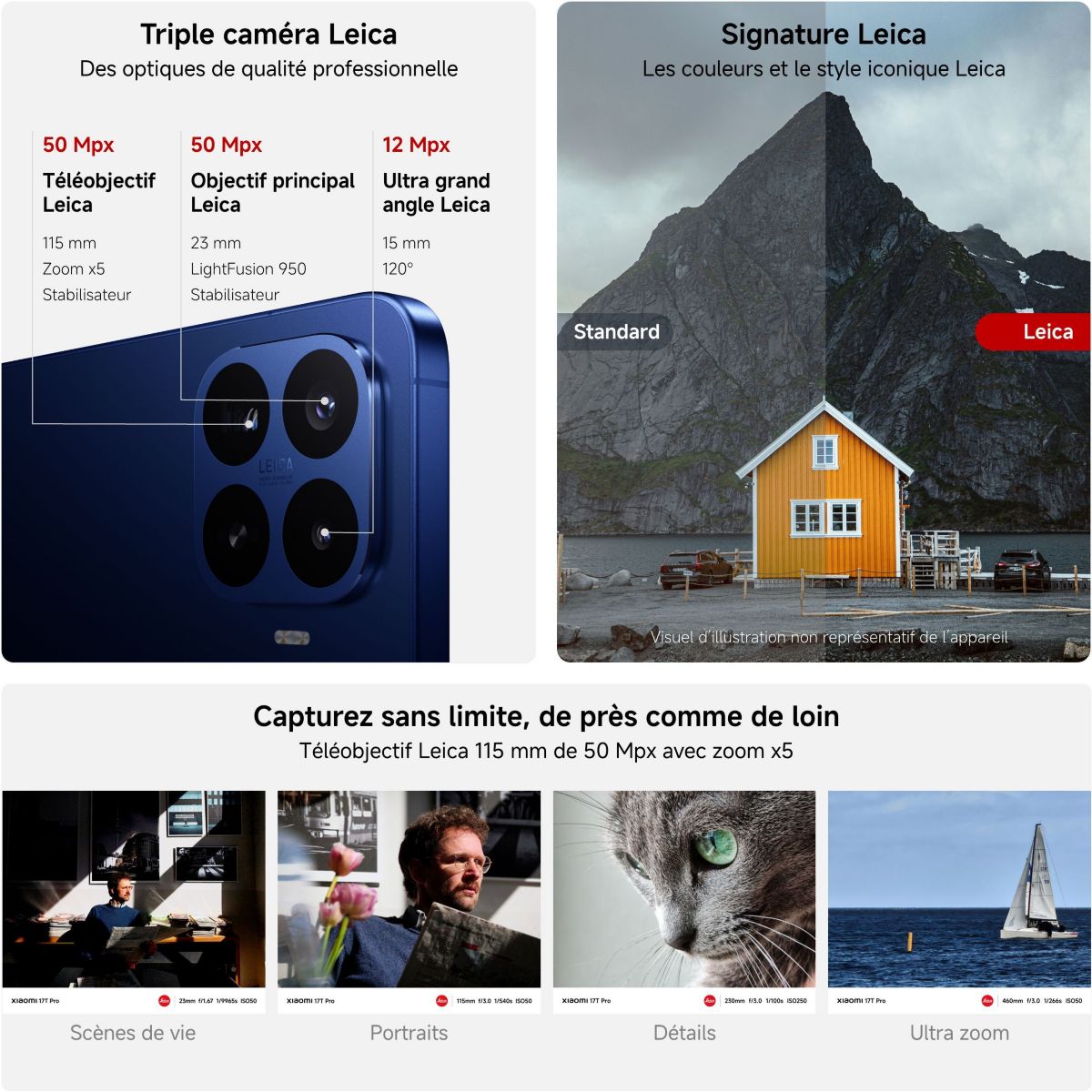 Smartphone 17T Pro Conçu avec Leica 5G 512Go Bleu couleur unique, XIAOMI