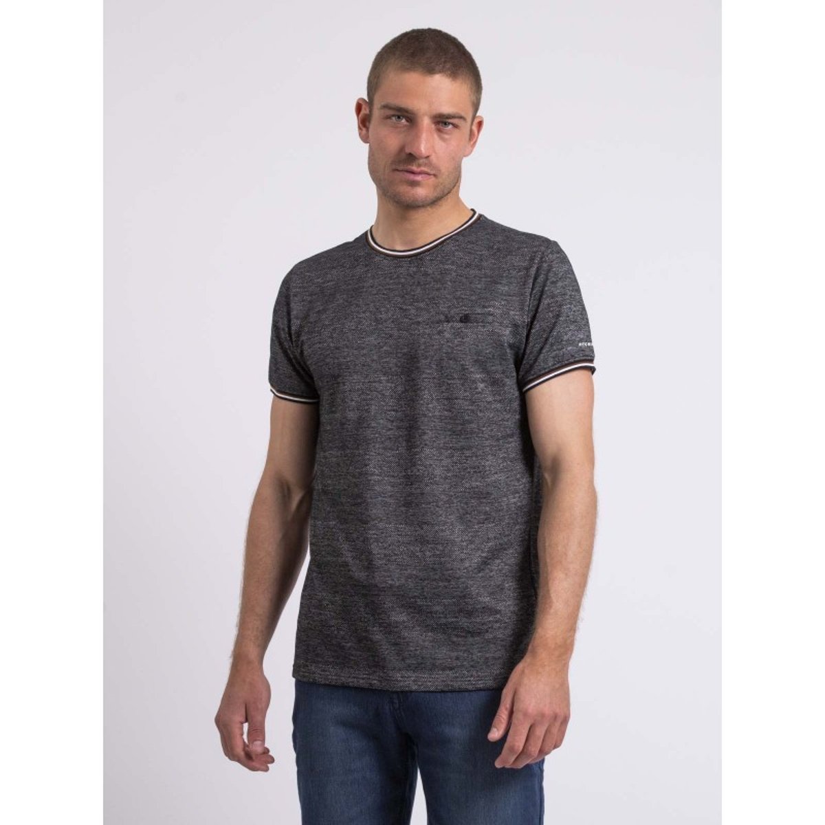 T-shirt Col Rond Pur Coton Nenalo noir, RITCHIE