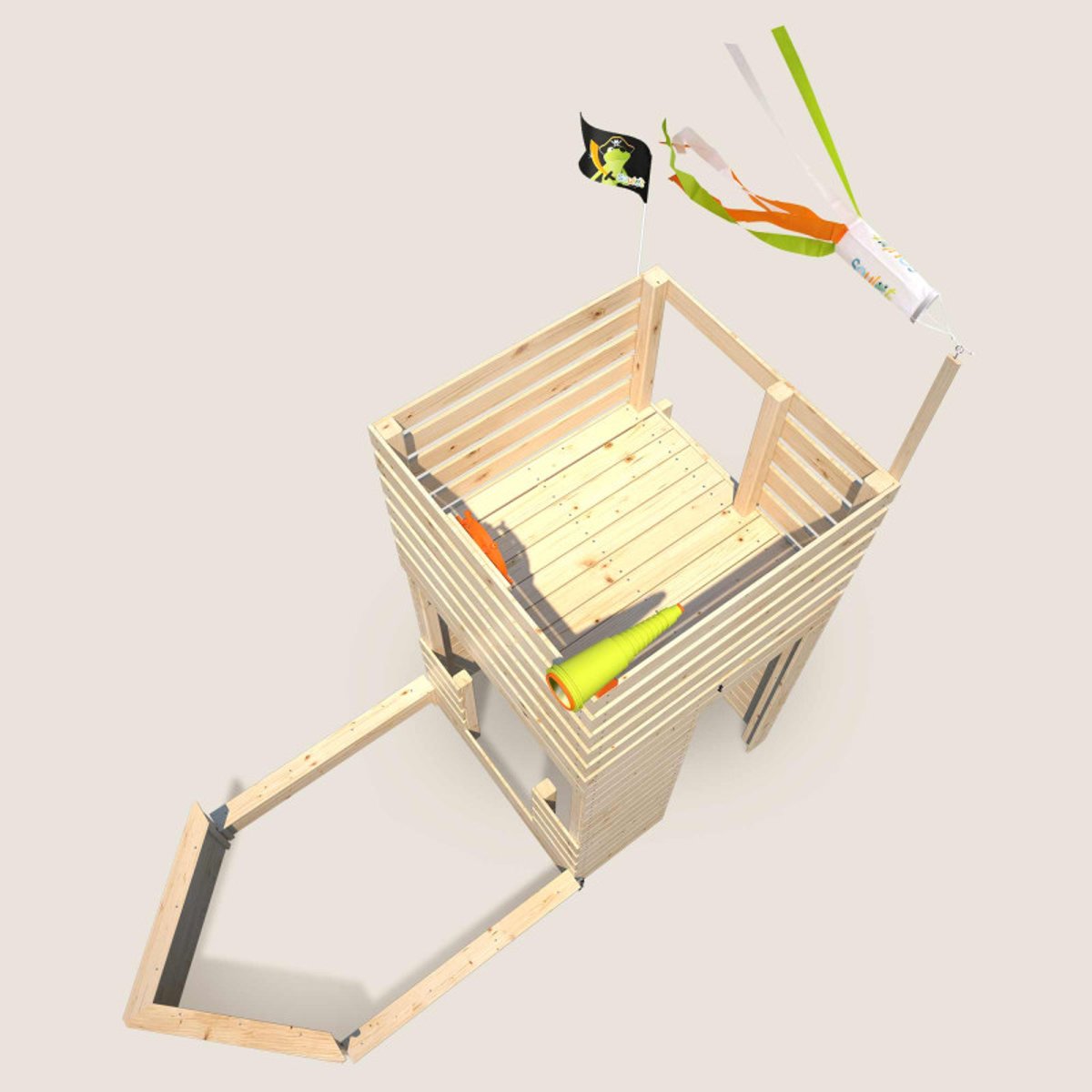 Cabane bateau en bois extérieur avec bac à sable PIRATE marron, SOULET