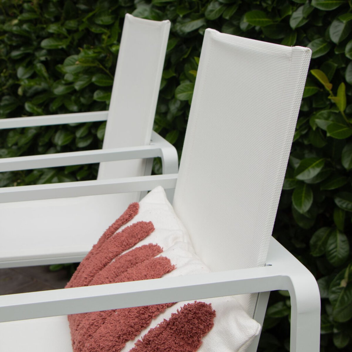 Ensemble en aluminium, 4 chaises hautes BARSET blanc, WILSA GARDEN