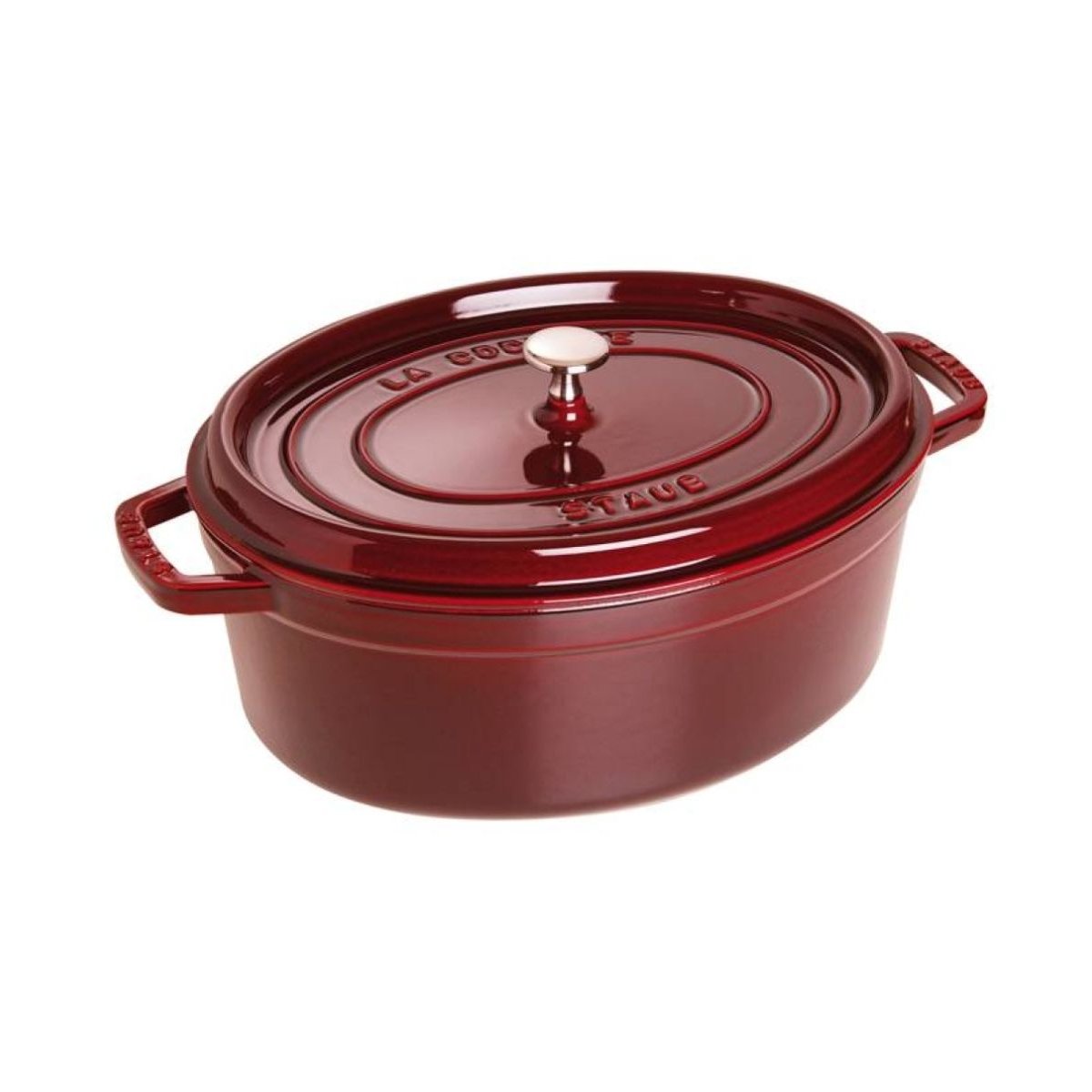 Cocote ovale en fonte 33 cm grenadine rouge, STAUB