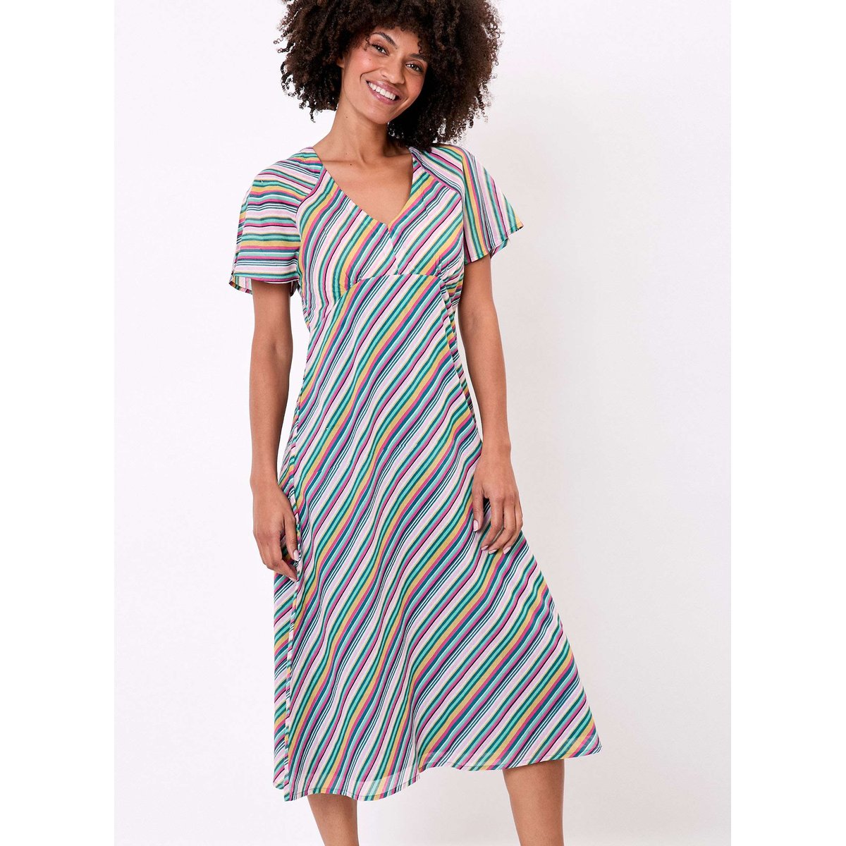 Robe midi voile de coton bio DAMANA rose alcolete damana, LA FIANCÉE