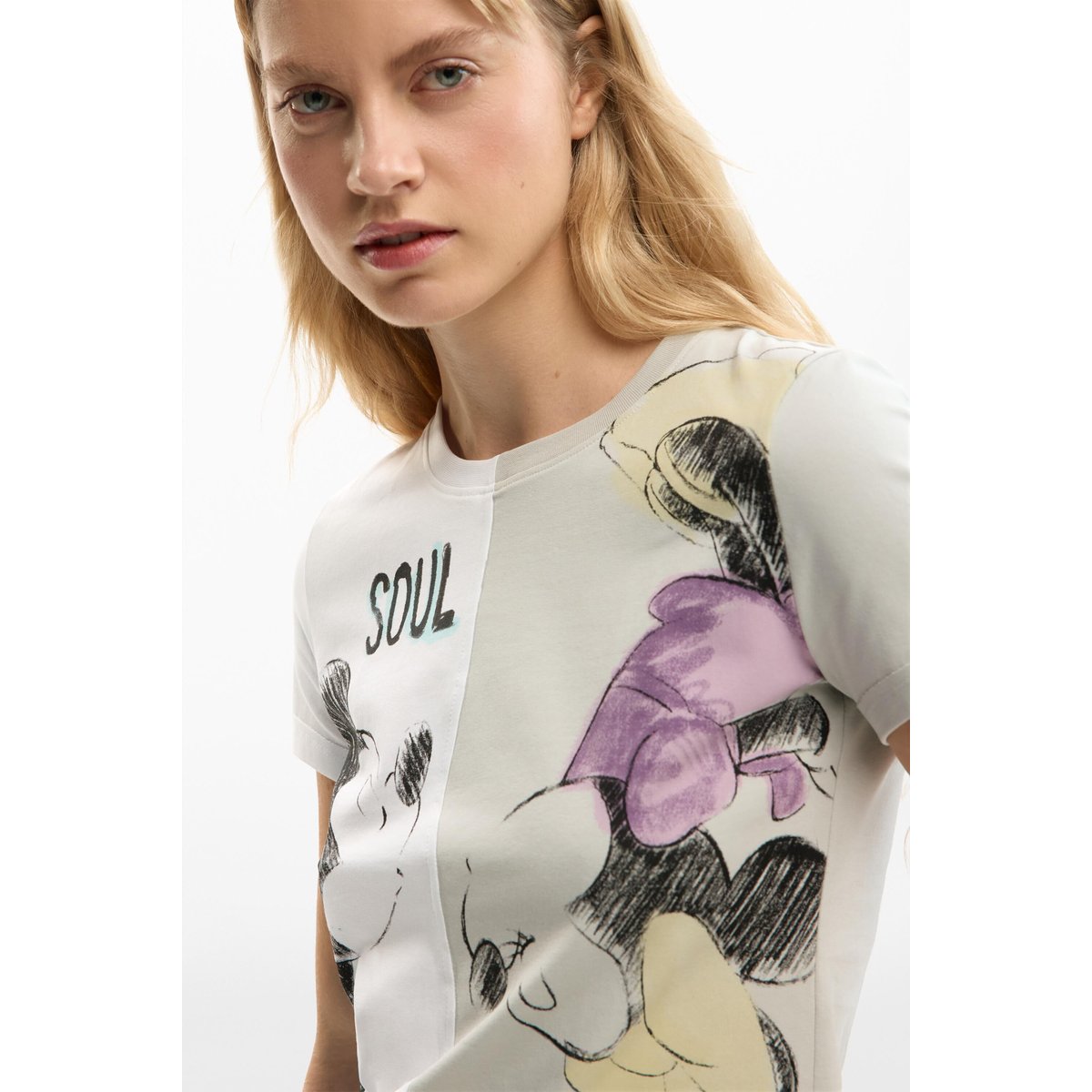 T-shirt mickey et minnie mouse™ kiss blanc, DESIGUAL