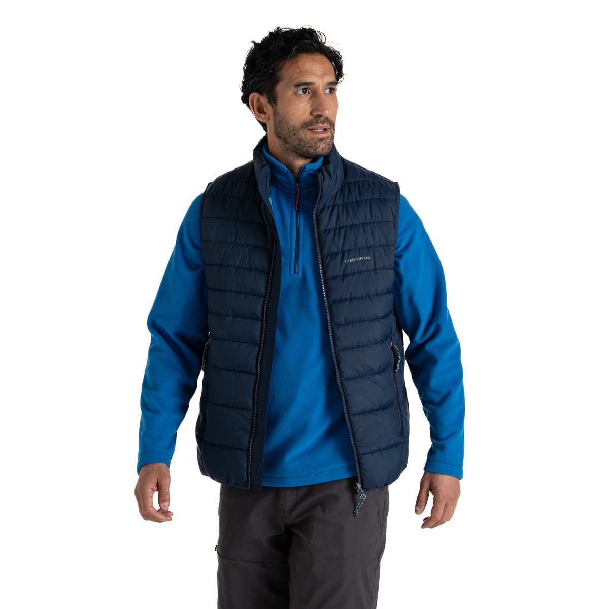 Veste matelassée sans manches à col montant COMPRESSLITE bleu marine, CRAGHOPPERS