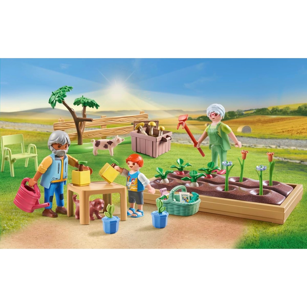 Grands-Parents et potager multicolore, PLAYMOBIL