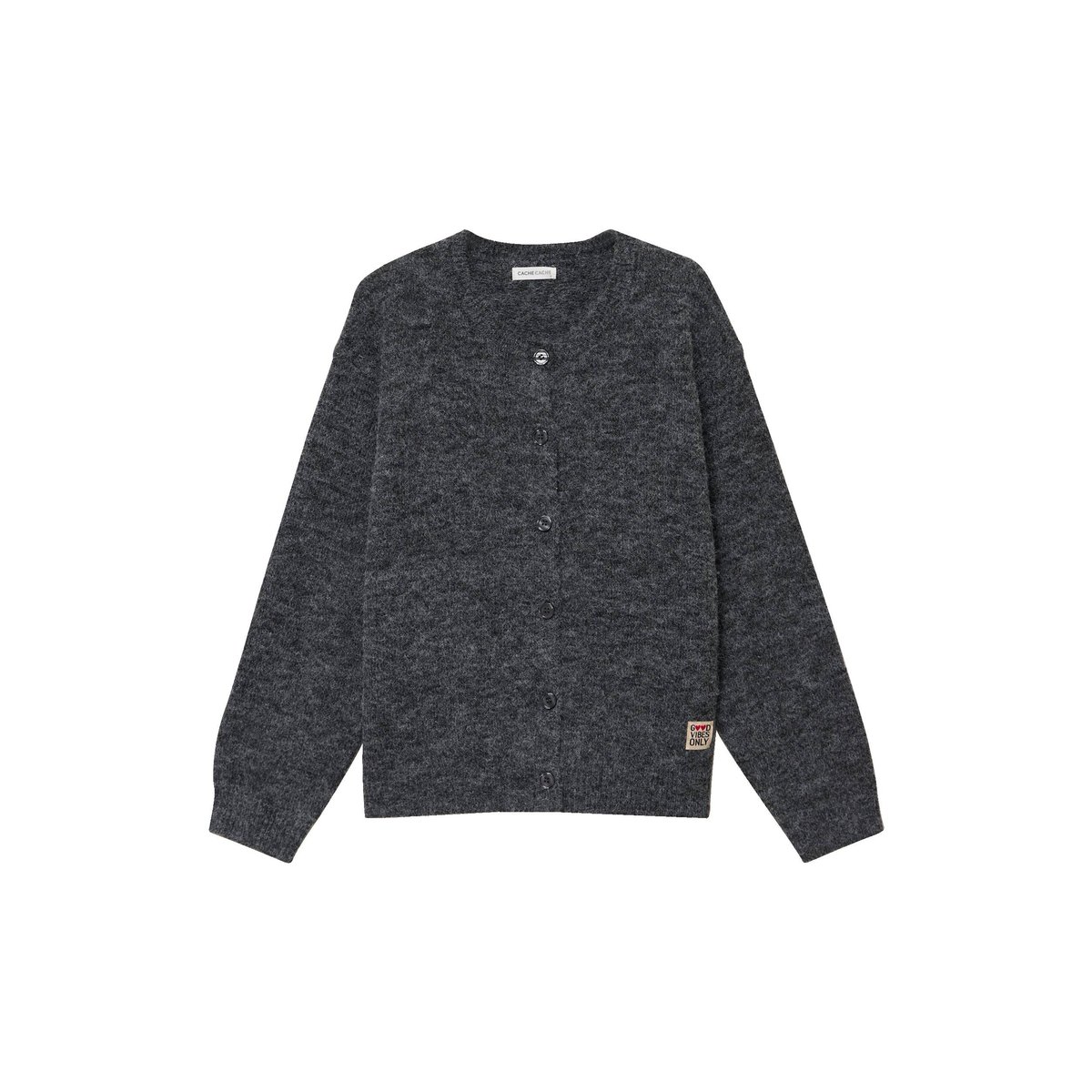 Gilet ample manches longues gris foncé, CACHE CACHE