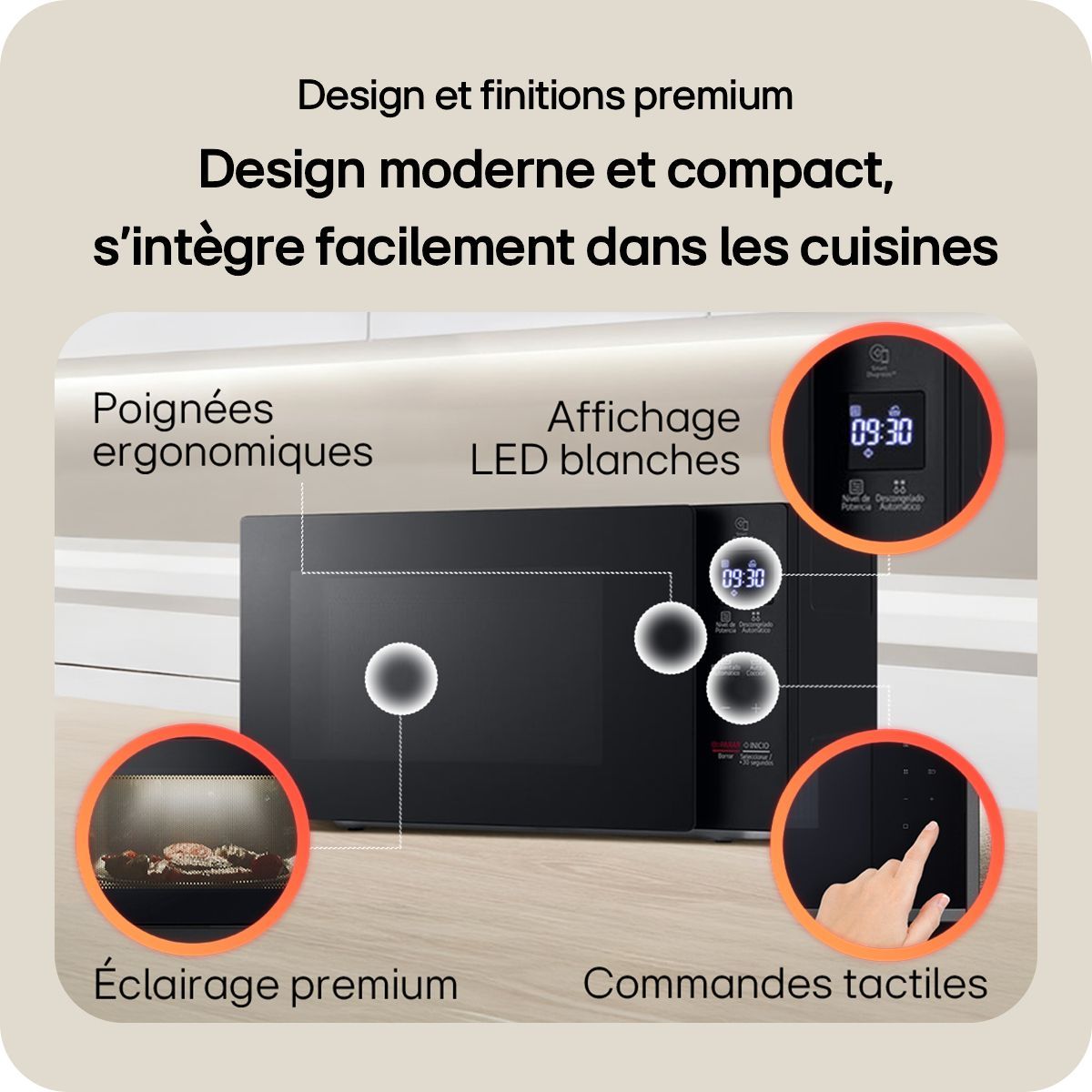 Micro ondes combiné MJ3965BPH blanc, LG