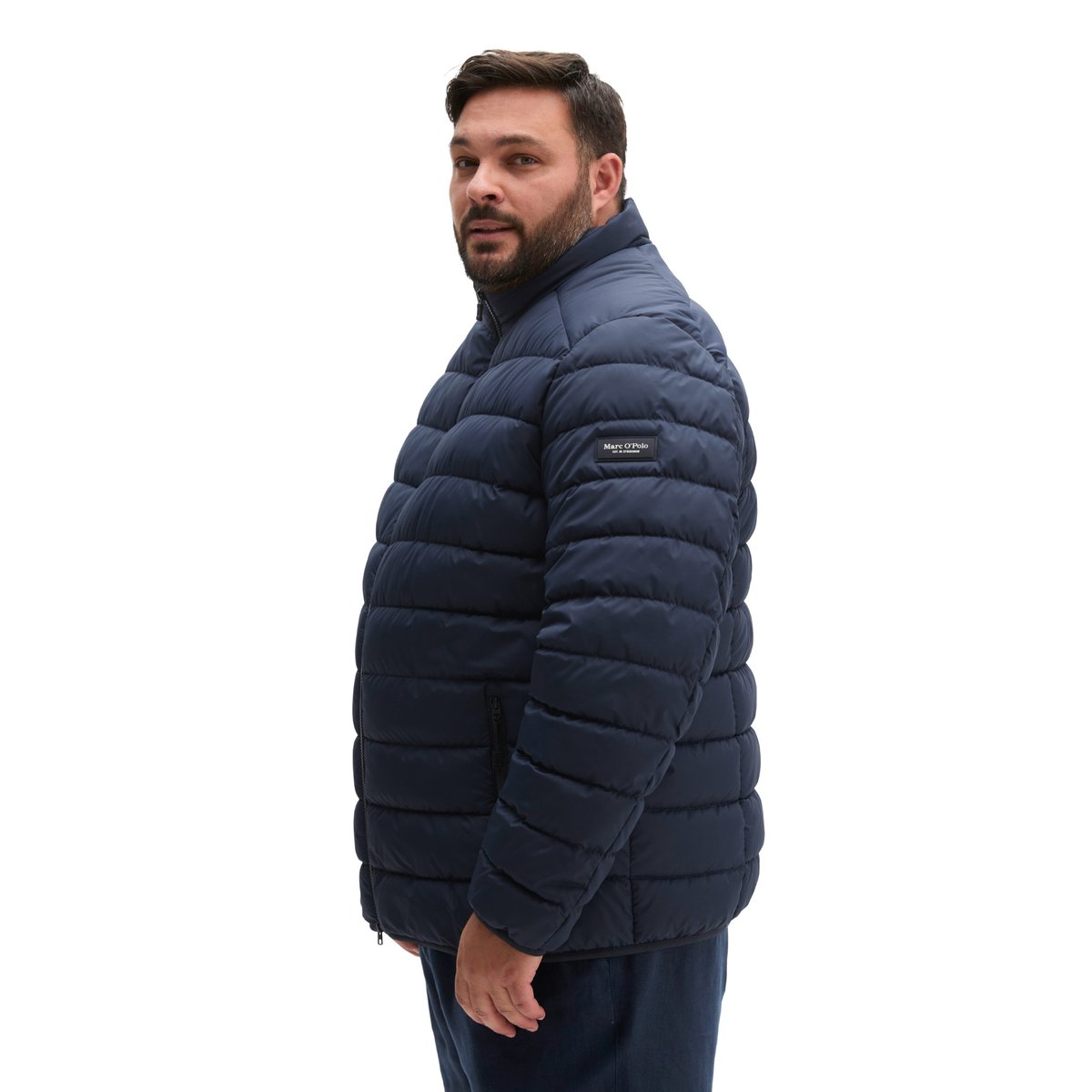 Veste matelassée regular en qualité légère et imperméable bleu foncé, MARC O'POLO