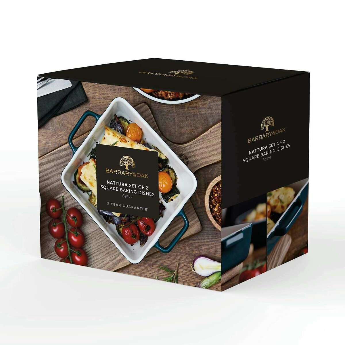 20cm Nattura Square Baking Dish teal, BARBARY & OAK