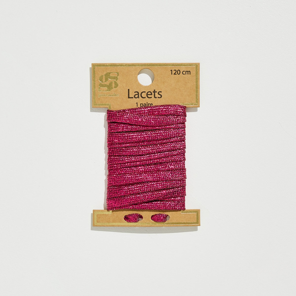 Paire de lacets brillants rose fuchsia, GRAIN DE MALICE