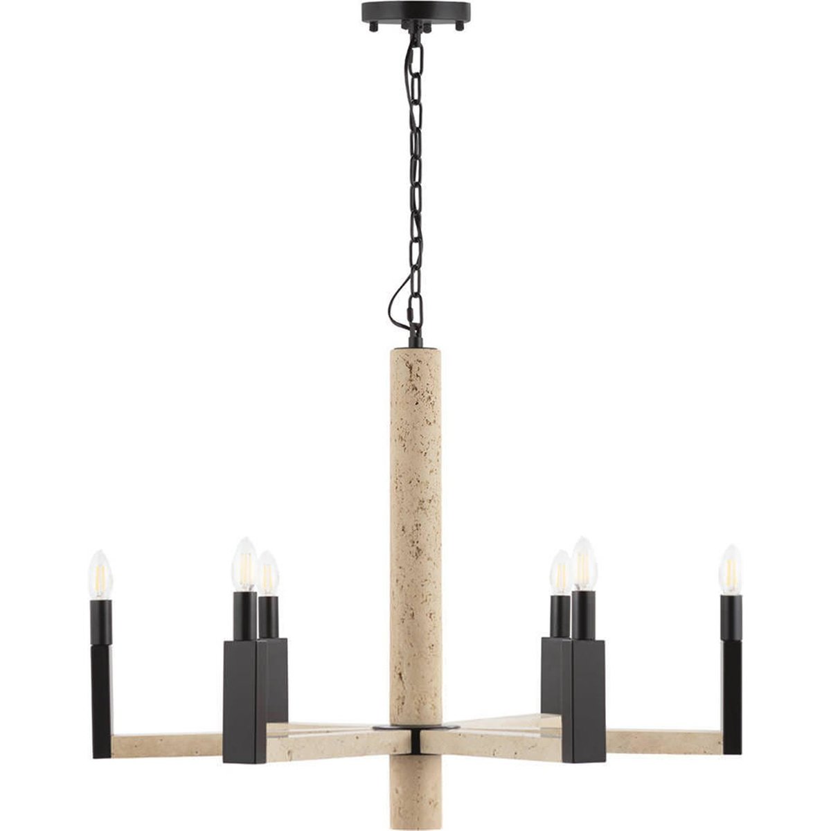 Suspension d'architecte en travertin beige travertin et noir, RECOLLECTION