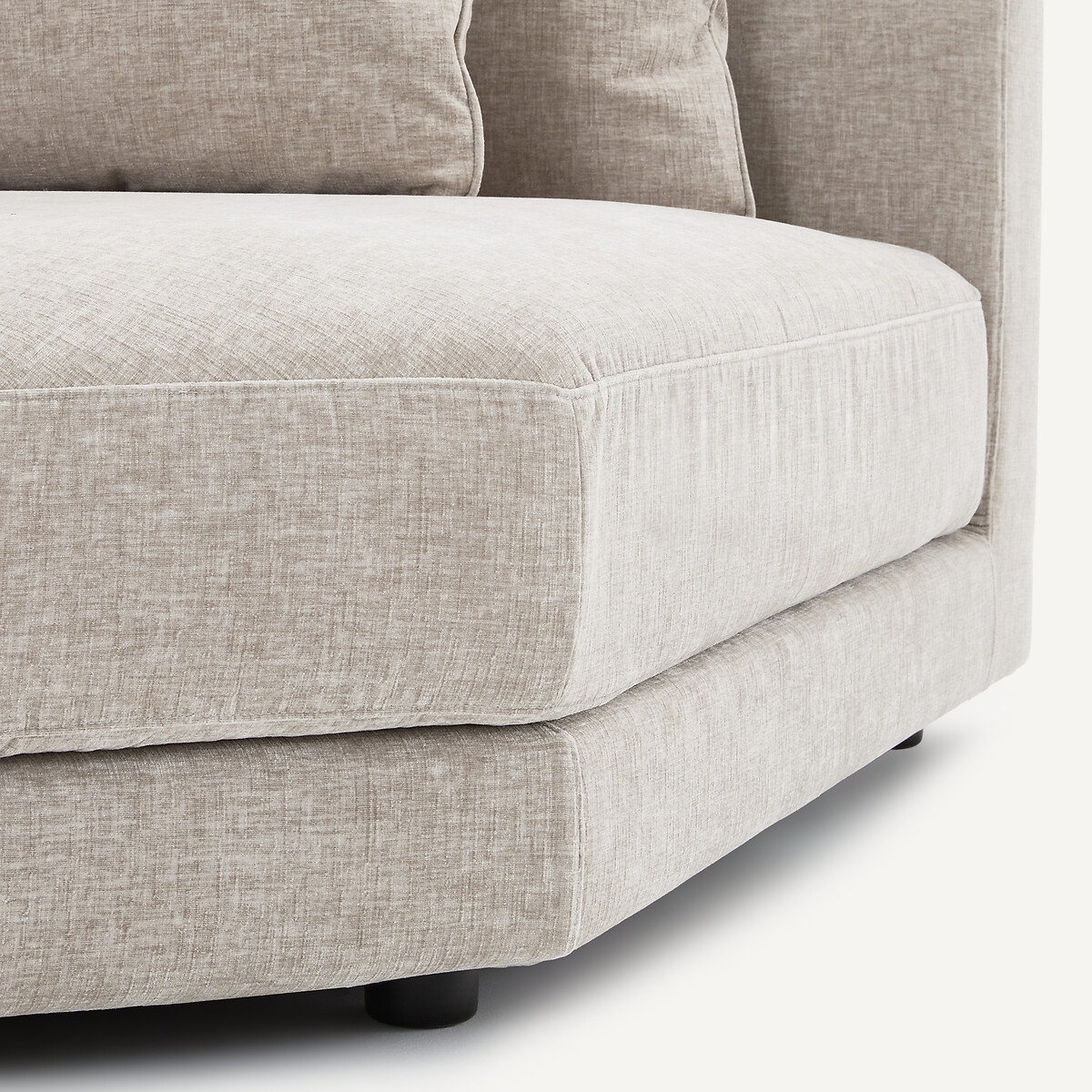 Canapé d'angle modulable en velours chenille, TIBERIO gris clair, AM.PM
