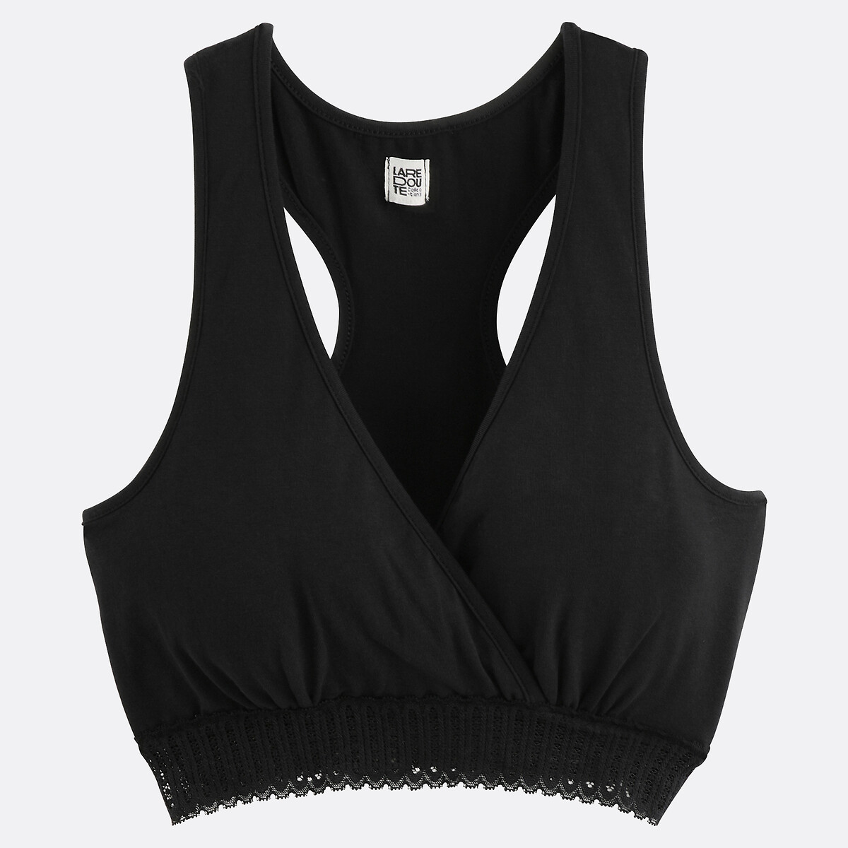 Bustier in katoen voor borstvoeding zwart, LA REDOUTE COLLECTIONS