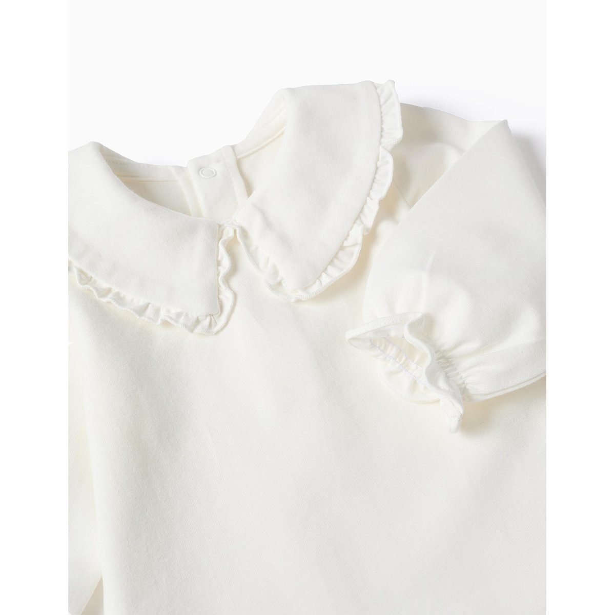 Body en coton à manches longues avec volants blanc, ZIPPY