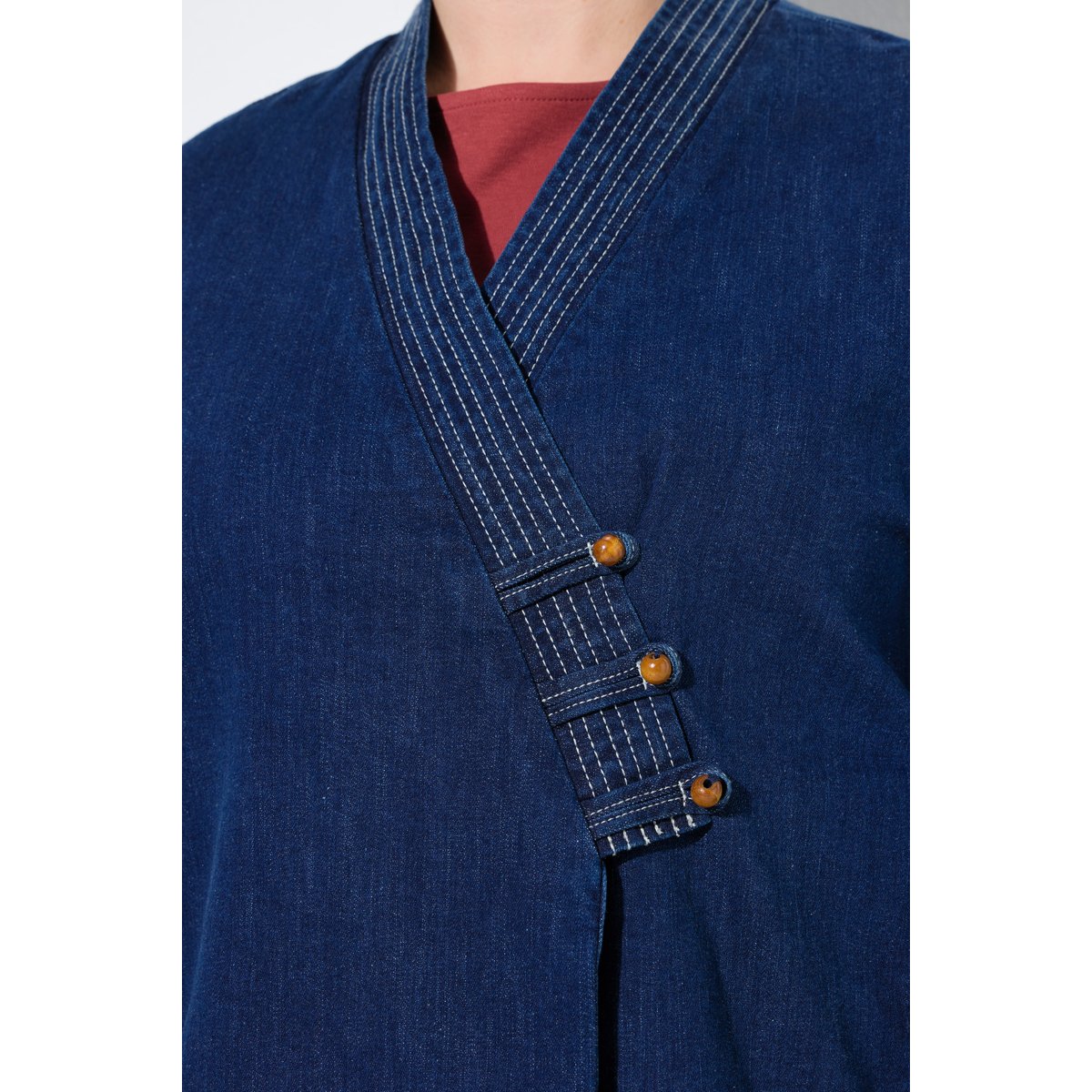 Veste en jean esprit kimono jean bleu foncé, ULLA POPKEN