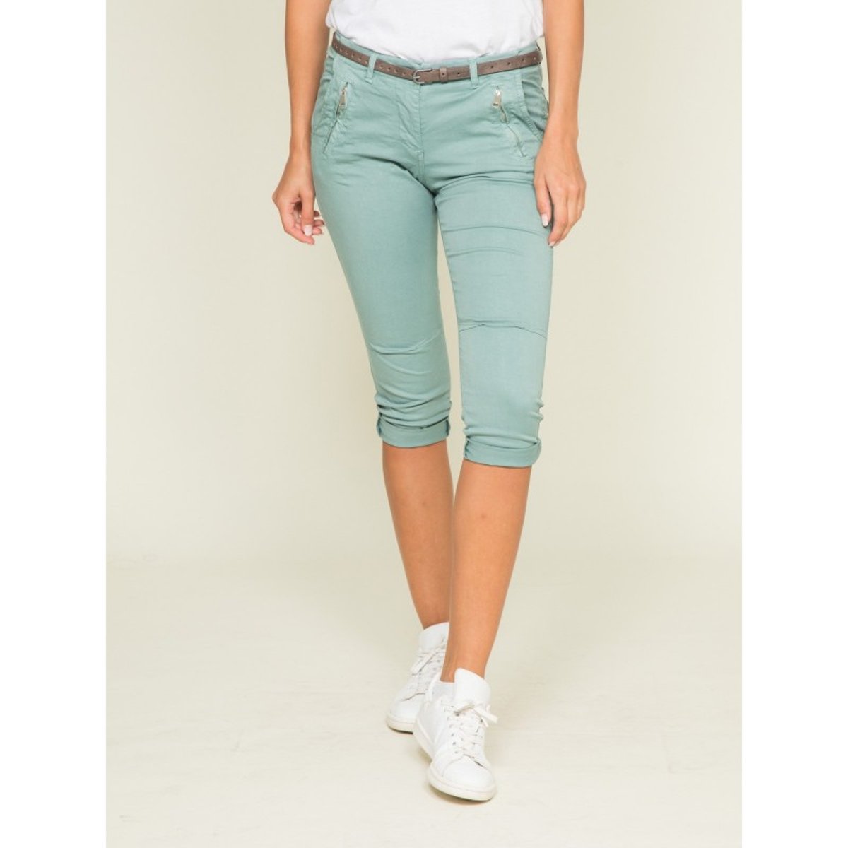 Pantacourt Chino Xelena vert, DONA LISA