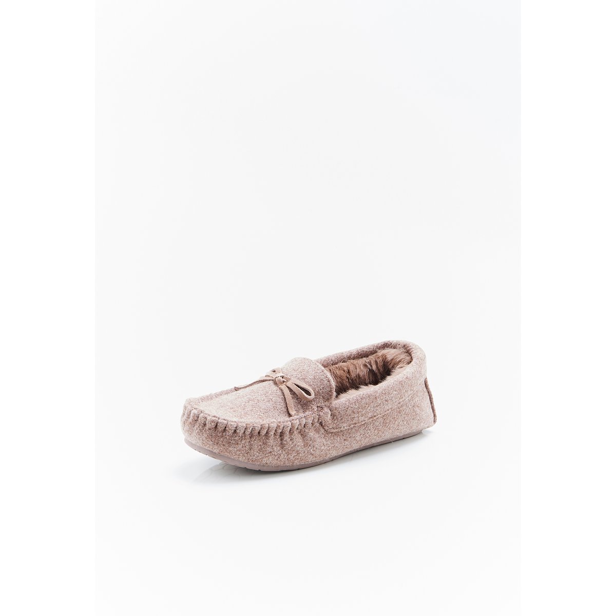 Chaussons Thermolactyl effet feutre marron taupe chiné, DAMART