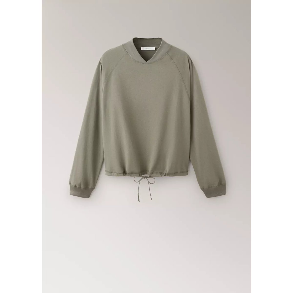 Sweat en coton doux avec cordon vert, MANGO