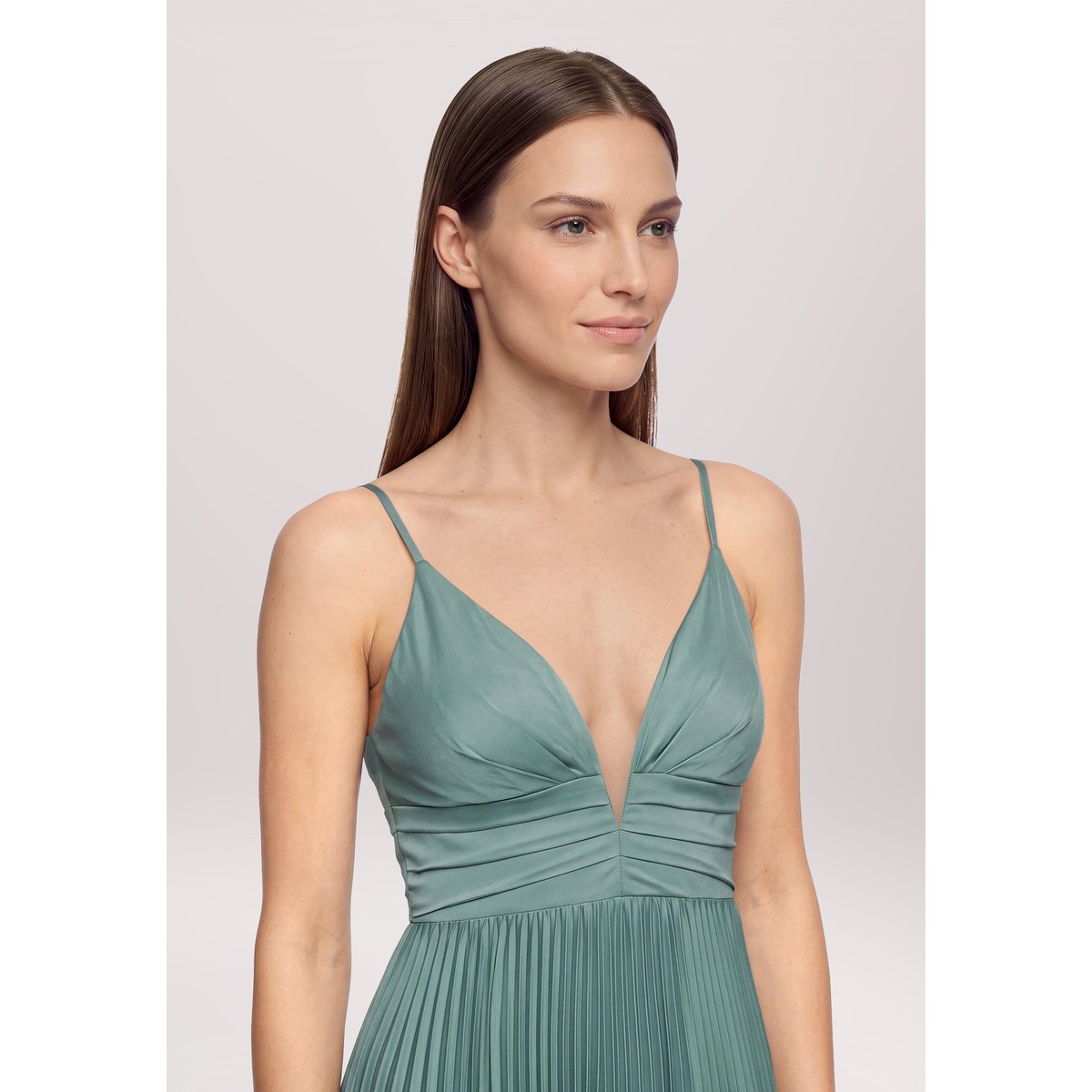 Robe en chiffon à encolure en v cloudy sky, VERA MONT