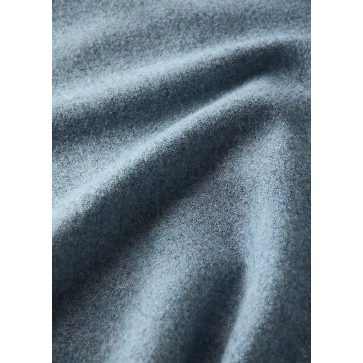 Couverture en laine mélangée avec franges bleu, MANGO HOME