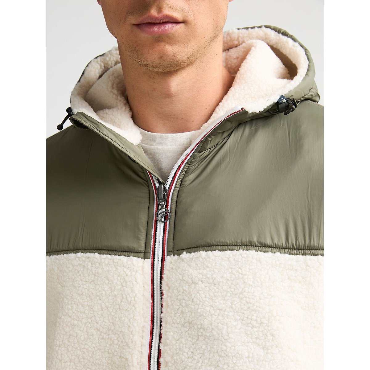 Parka con cappuccio verde / bianco, PETROL INDUSTRIES