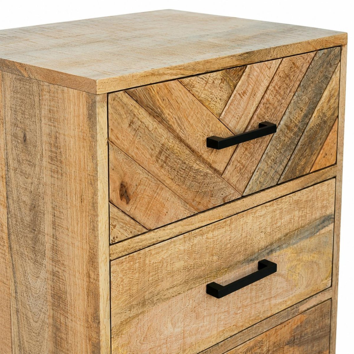 Commode étroite en bois de manguier 5 tiroirs BRIX bois naturel, PIER IMPORT