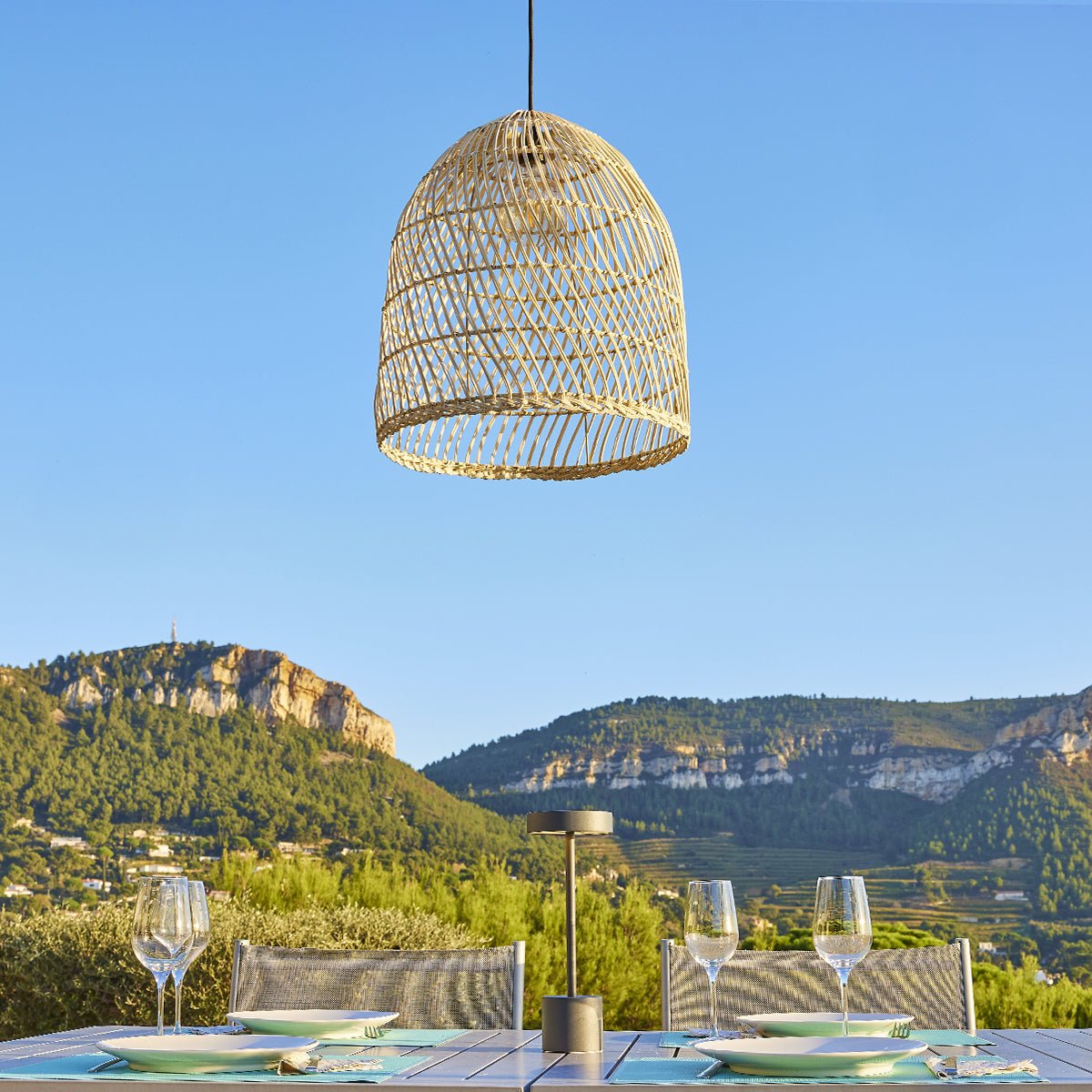 Suspension secteur PAULO OUTDOOR CABLE beige, LUMISKY