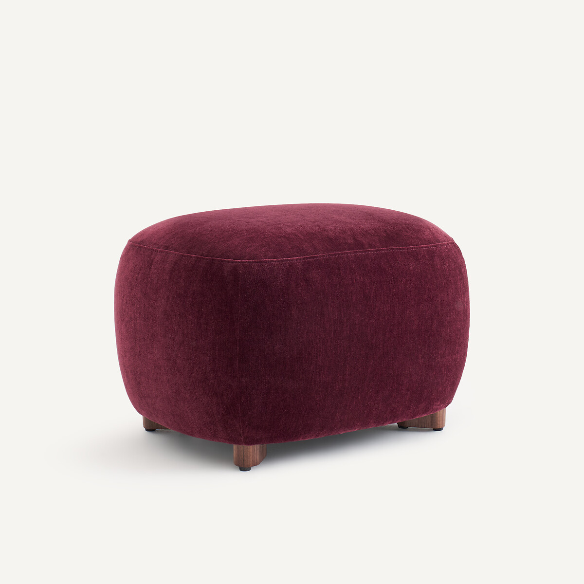Hocker aus Samt, MODALIE, Design Emmanuel Gallina bordeauxrot, AM.PM X EMMANUEL GALLINA