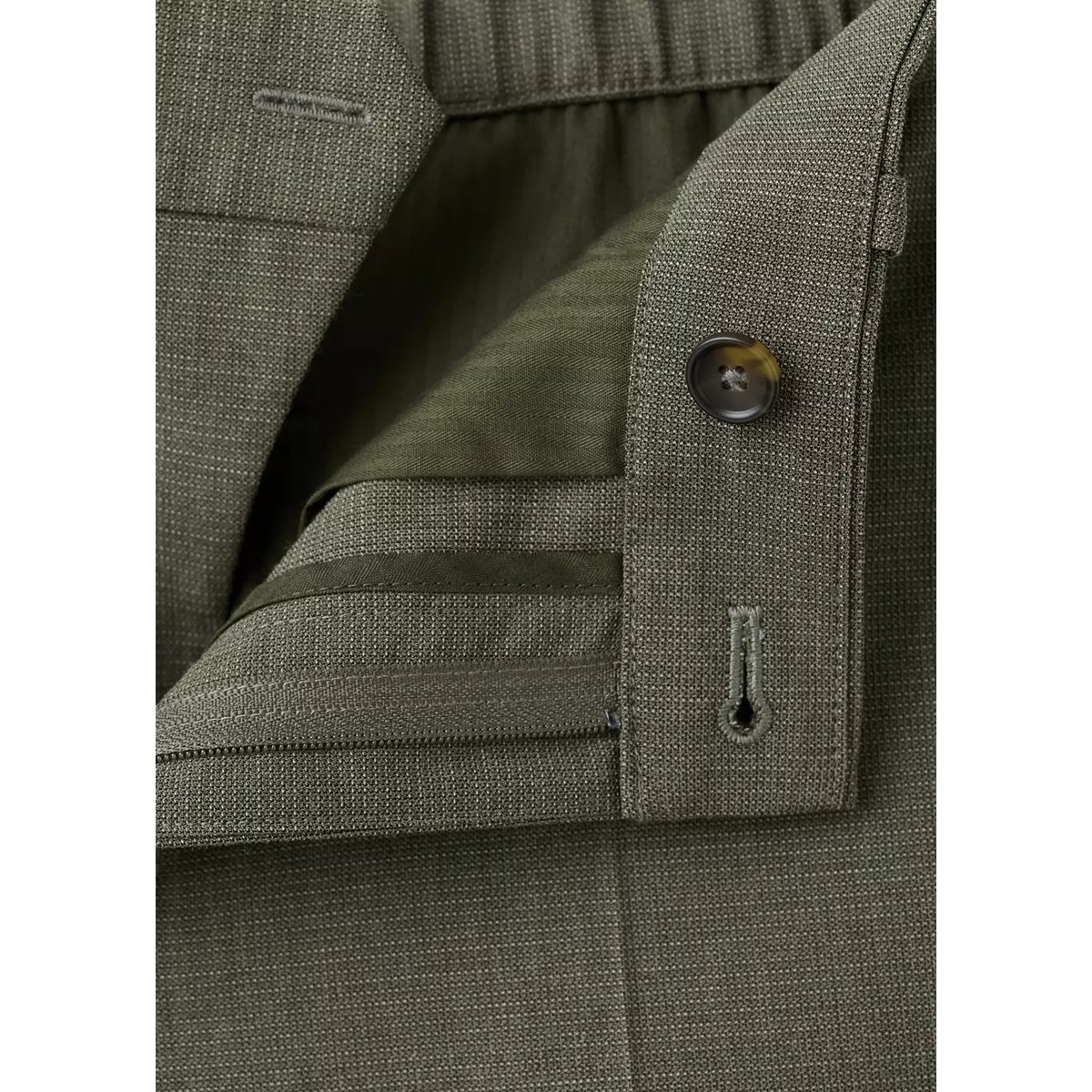 Pantalon slim-fit cropped olive, MANGO MAN