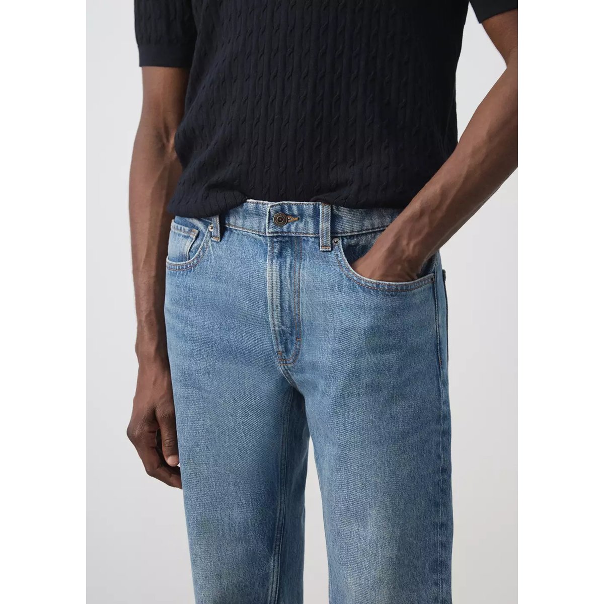 Jean Bob regular-fit bleu moyen, MANGO MAN