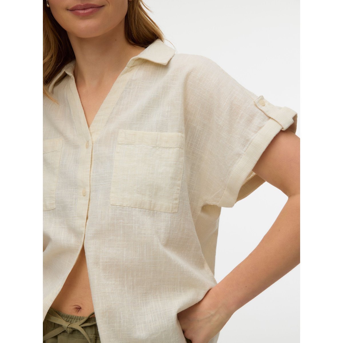 Chemise beige - silver lining 1, VERO MODA