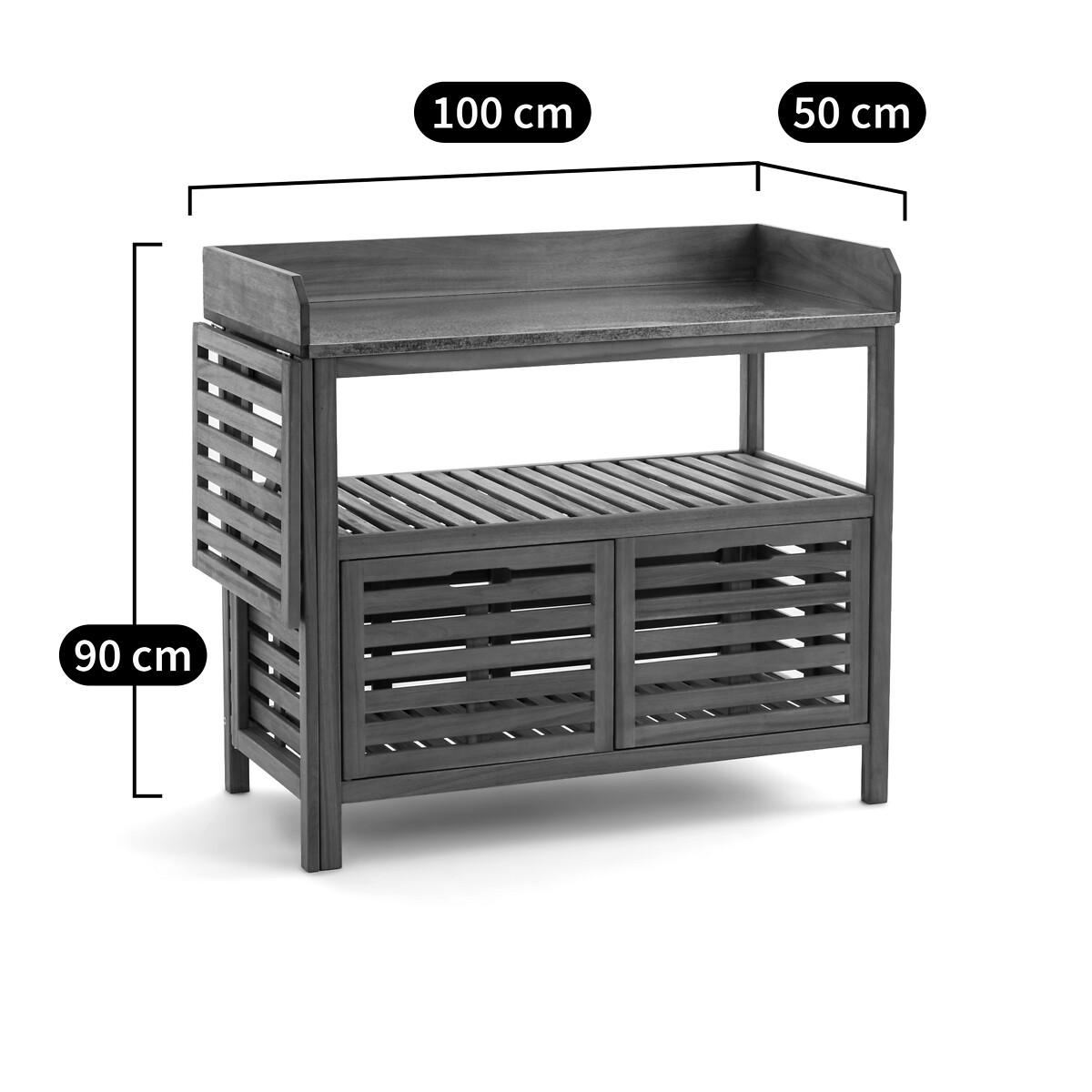 Table de jardinage en acacia, Wassif acacia, LA REDOUTE INTERIEURS