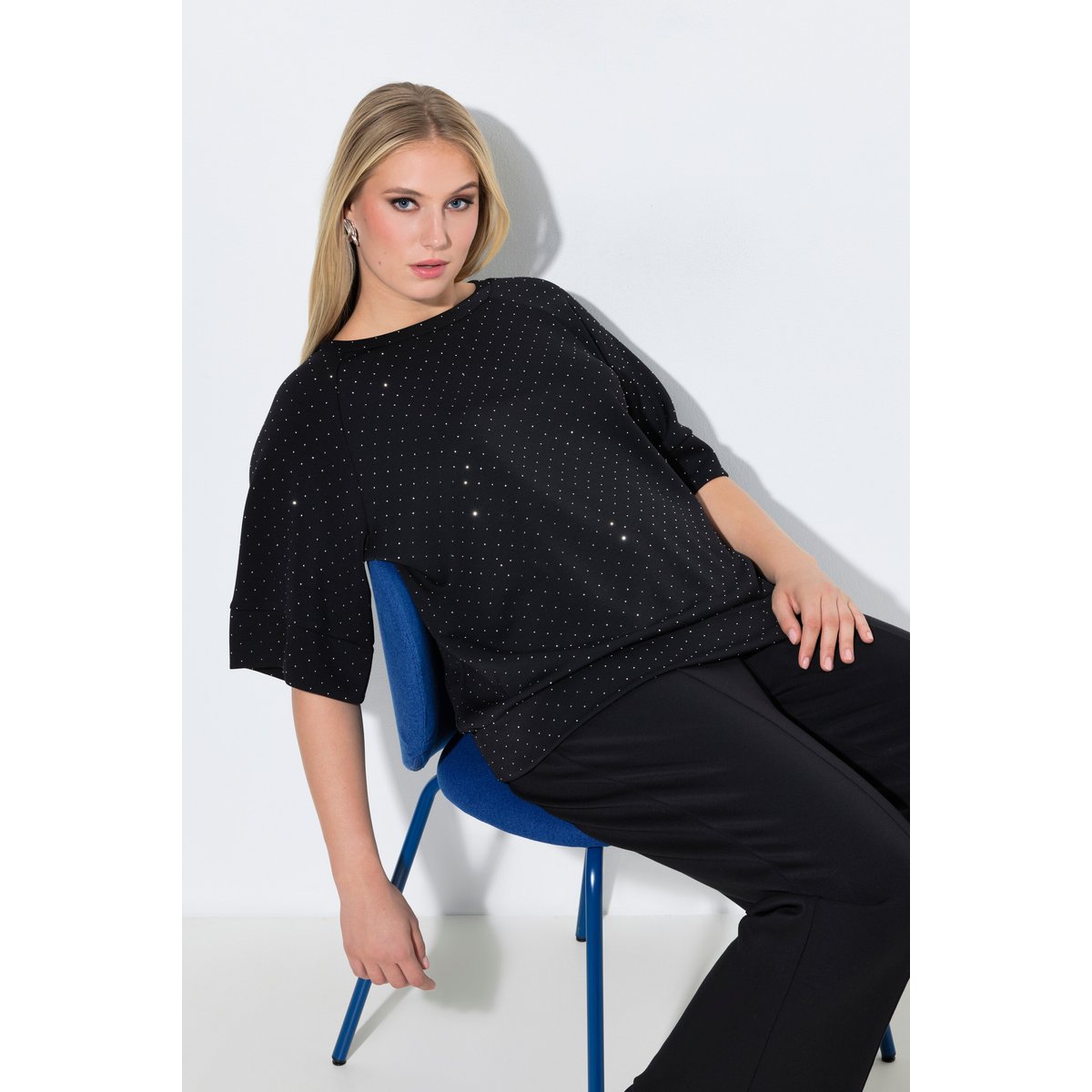 Sweat-shirt en modal mélangé noir, ULLA POPKEN