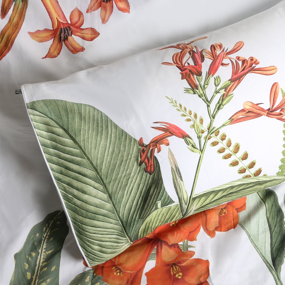 Parure de lit Fleurs Arcadia Lits-jumeaux blanc, vert, corail, GRAHAM ET BROWN
