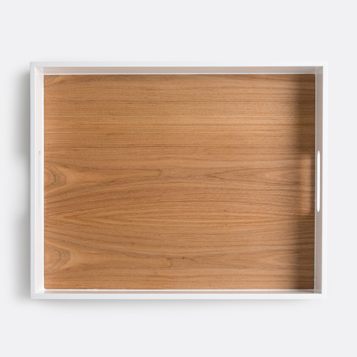 Plateau rectangulaire aux bords laqués, NICOLO naturel/blanc, LA REDOUTE INTERIEURS
