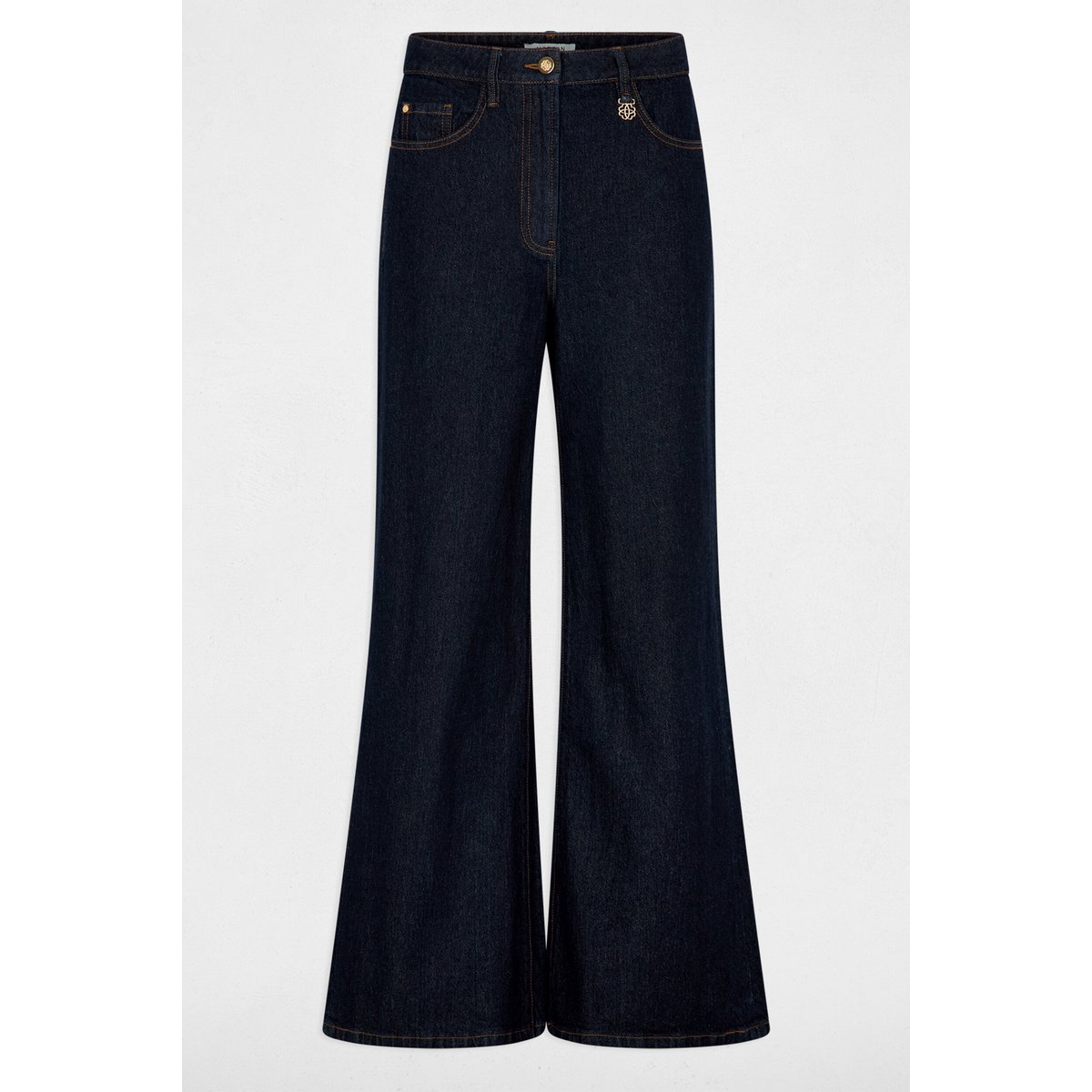 Jean large taille haute bleu, MORGAN