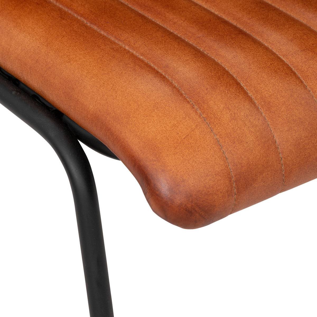 Chaise empilable en cuir DARIO cognac, ATMOSPHERA