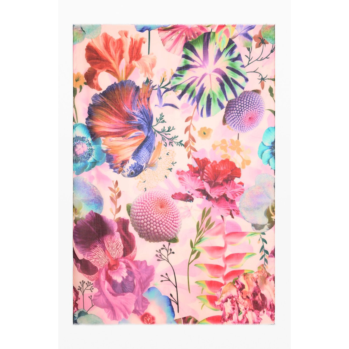 Foulard conçu par mr. christian lacroix rouge, DESIGUAL