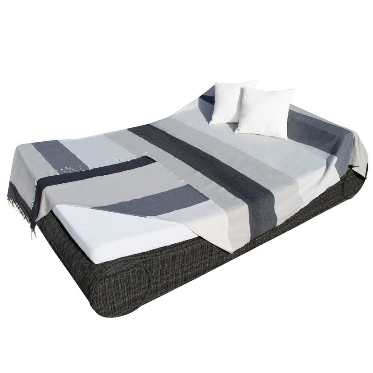 Fouta XXL 100% coton gris, VIVEZEN