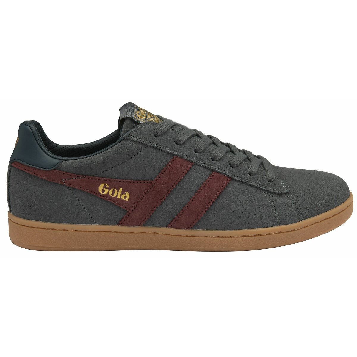 Baskets cuir Equipe II Suede gris foncé/bordeaux, GOLA