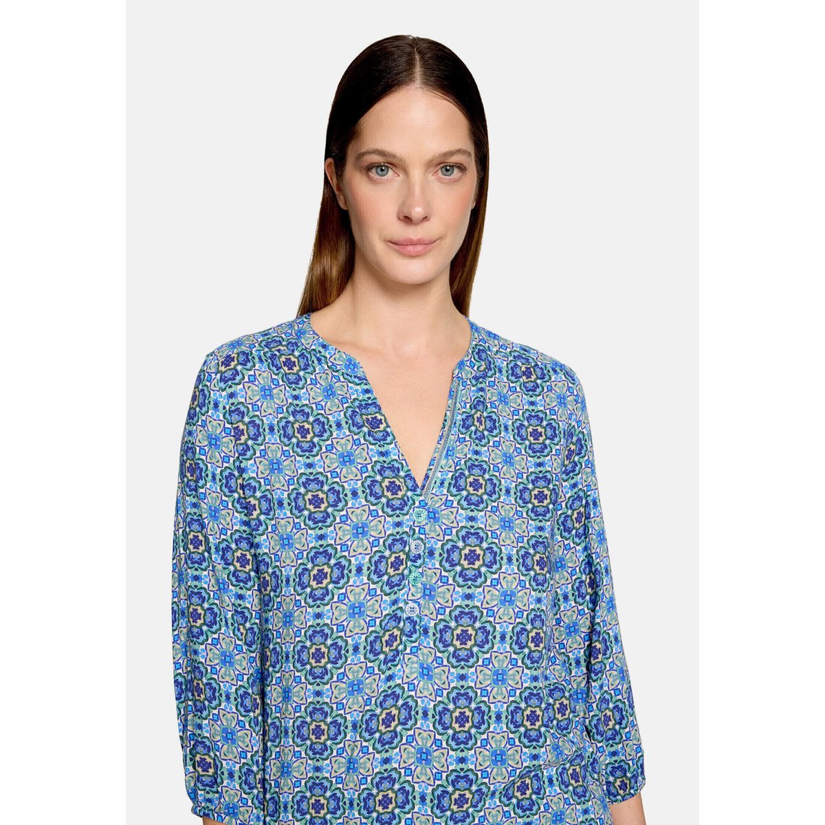 Blouse casual à motifs bleu/vert, CARTOON