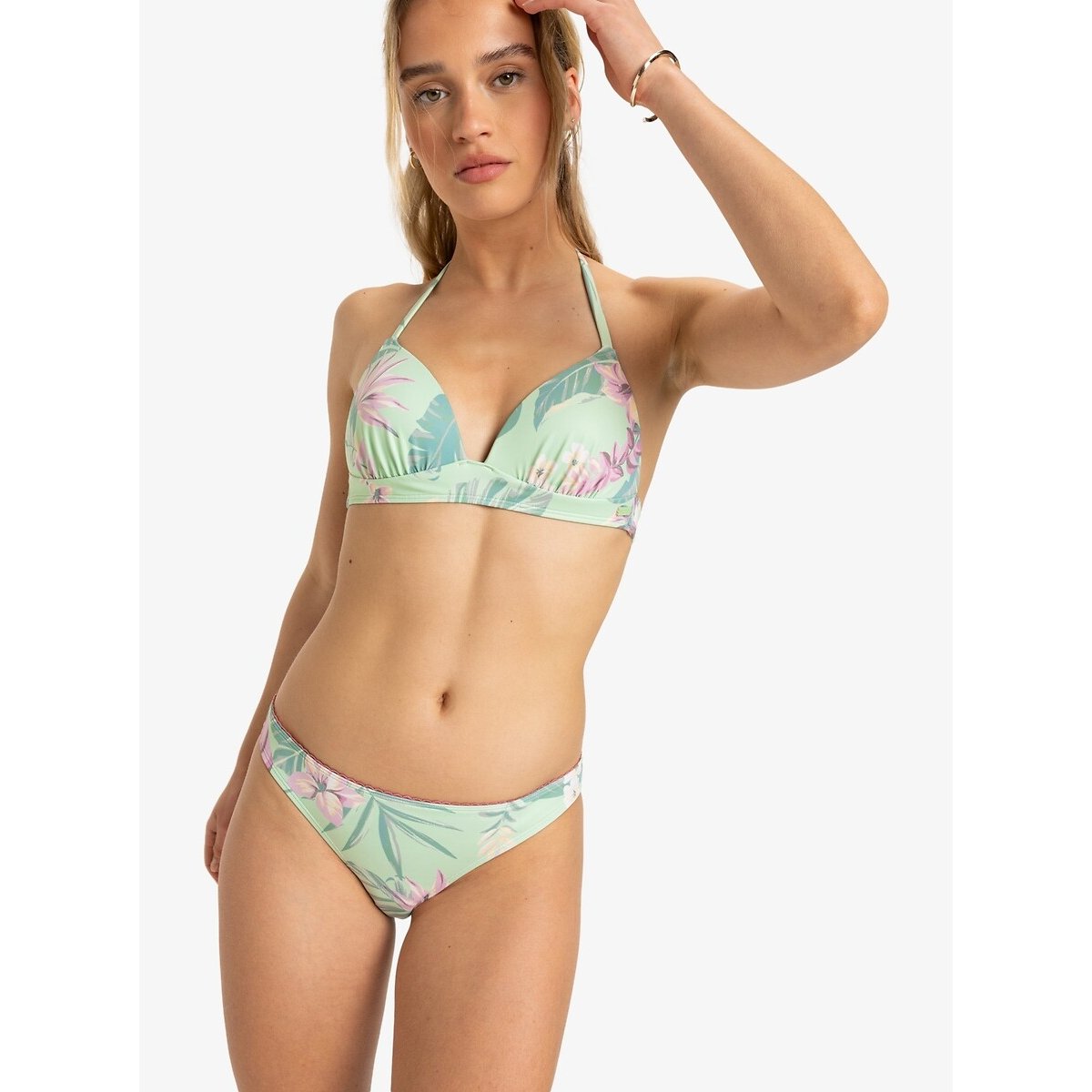 Into The Sun 2 PIECES Swimsuit print on green background, ROXY