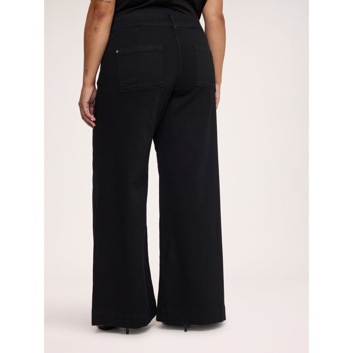 Jean Wide Leg lavage noir noir, FIORELLA RUBINO