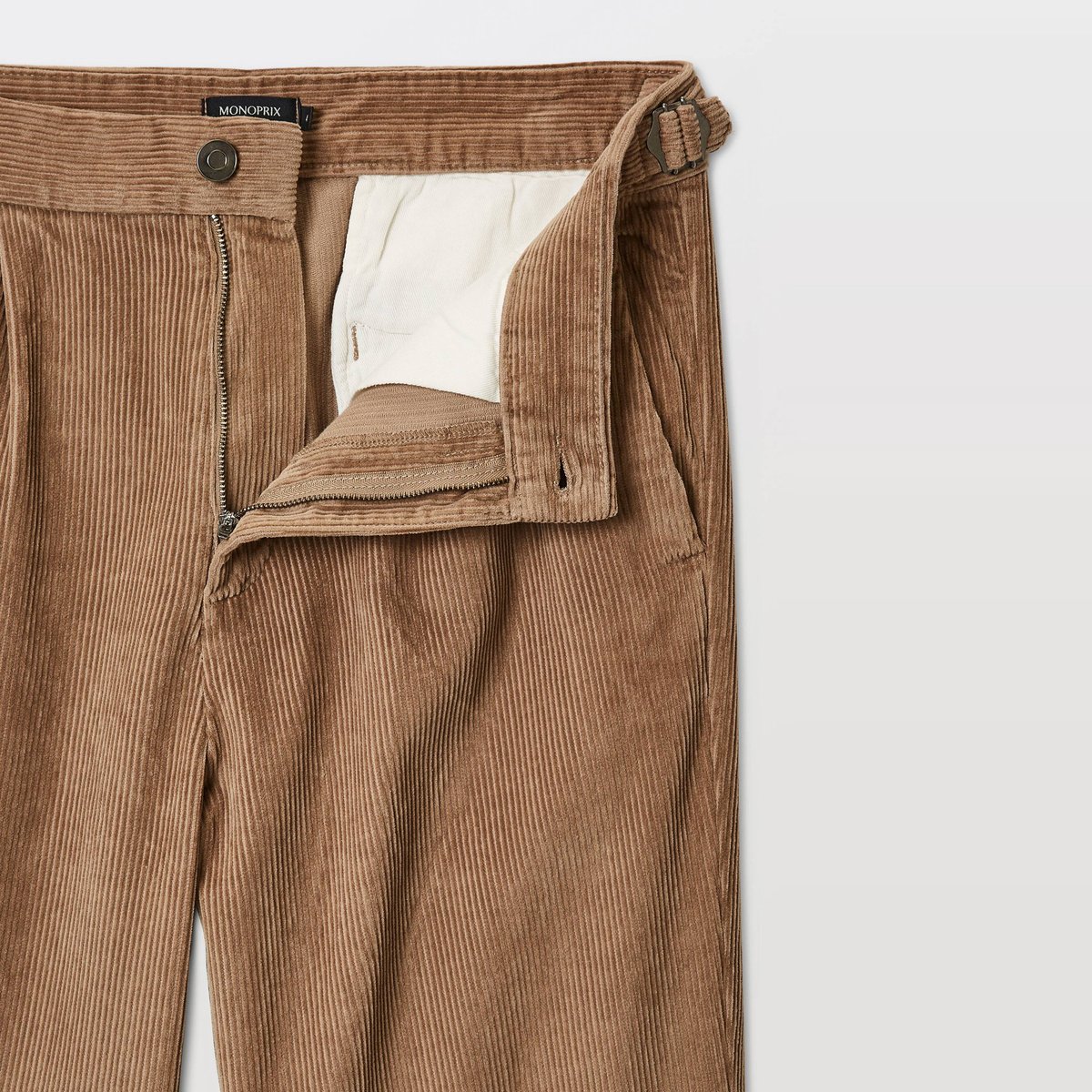 Pantalon velours en coton houblon, MONOPRIX